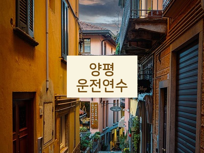양평운전연수 후기