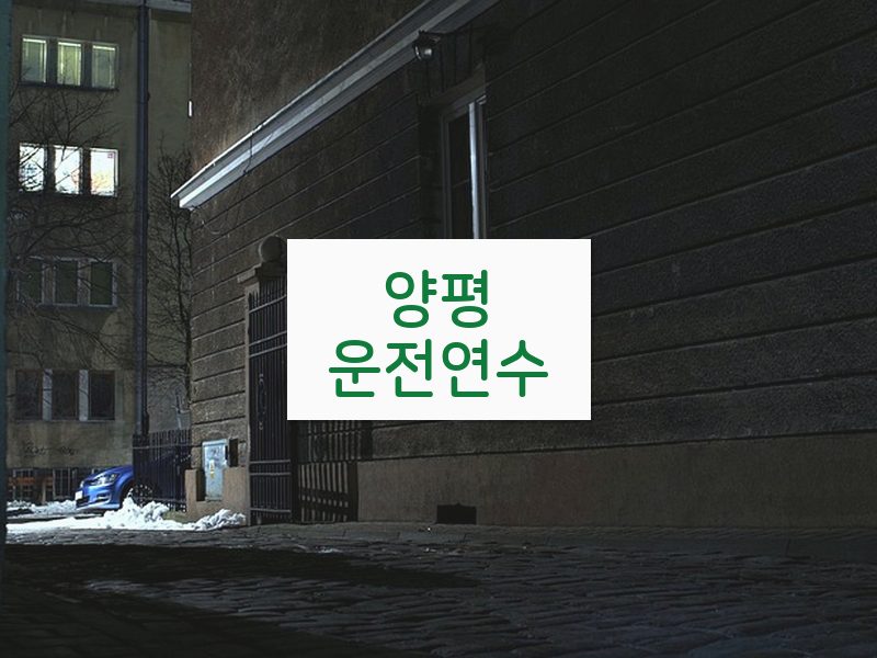양평운전연수 후기