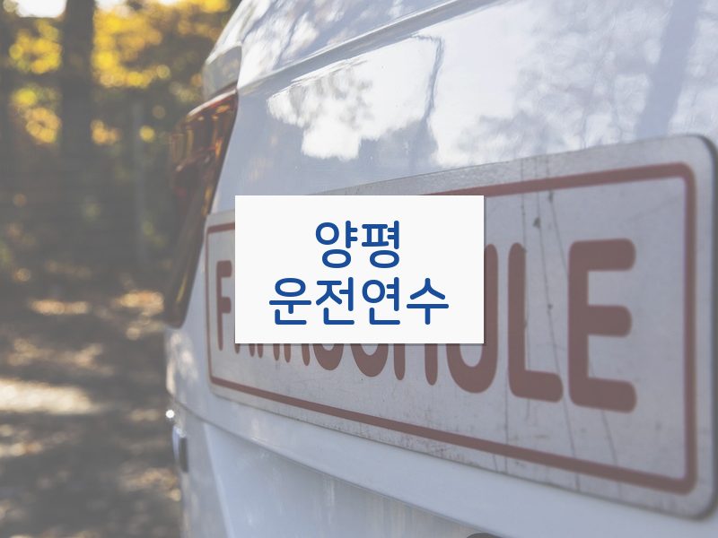 양평운전연수 후기