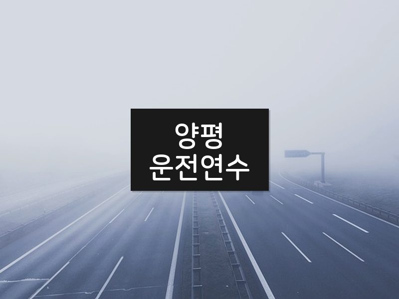 양평운전연수 후기