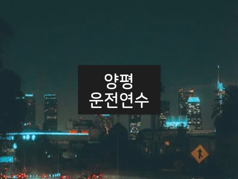 양평운전연수 후기
