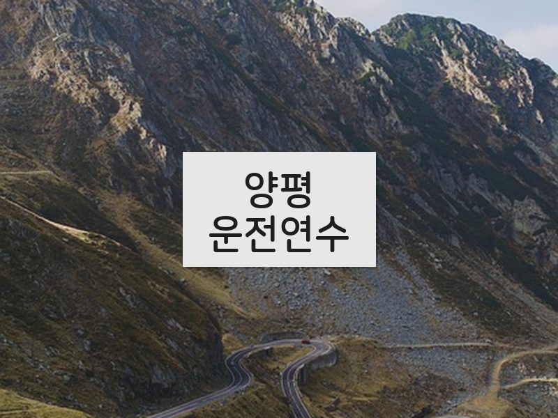 양평운전연수 후기