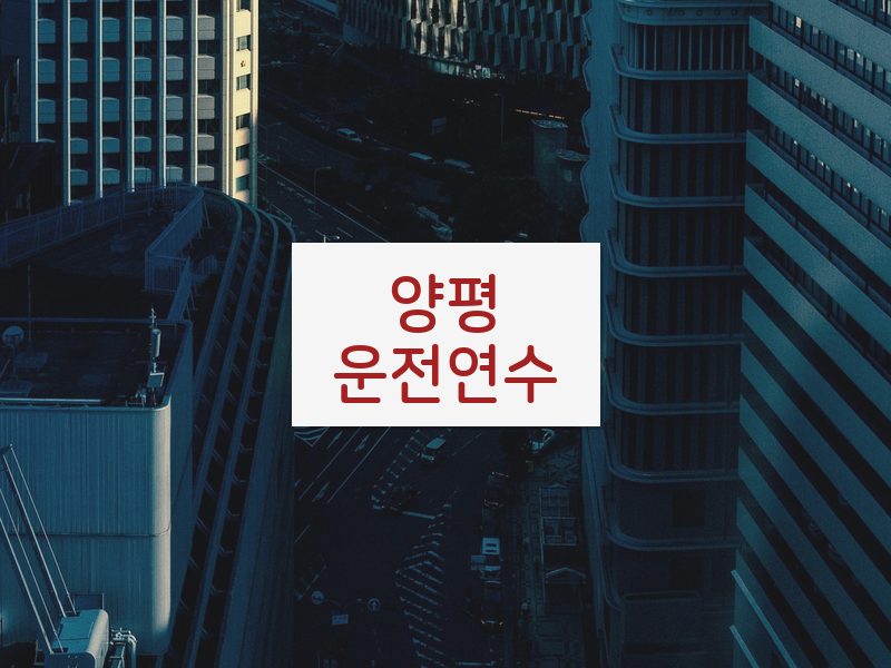 양평운전연수 후기