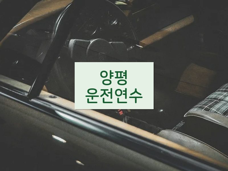 양평운전연수 후기