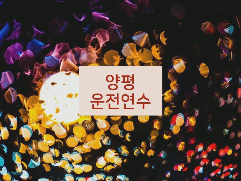 양평운전연수 후기