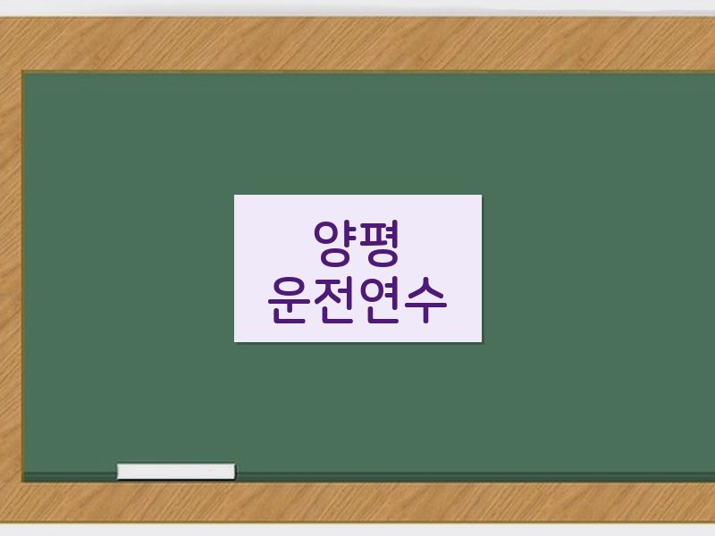양평운전연수 후기