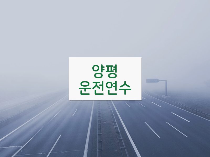 양평운전연수 후기