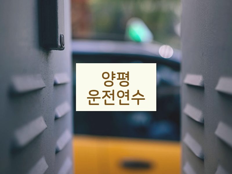 양평운전연수 후기