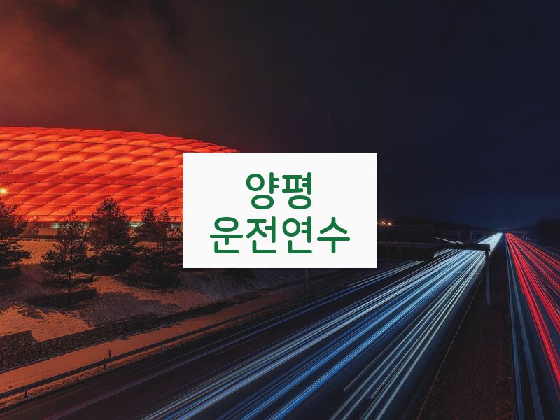 양평운전연수 후기