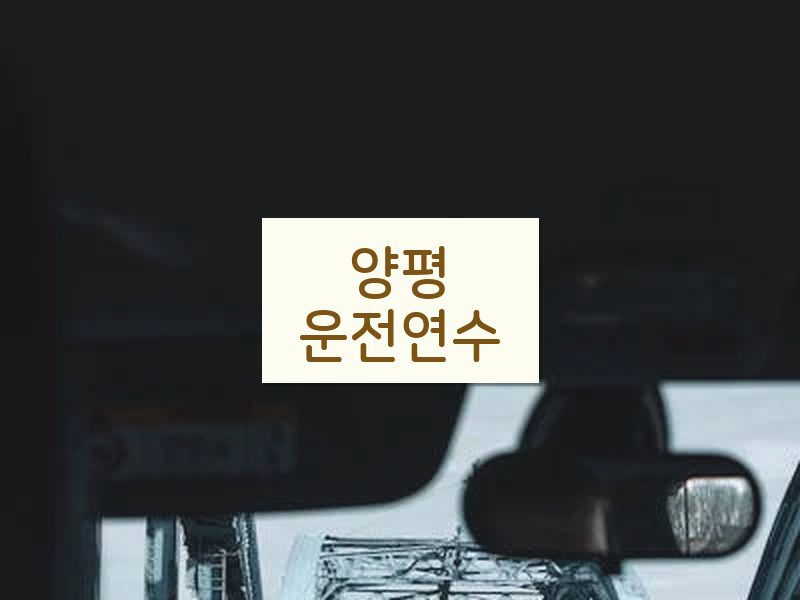 양평운전연수 후기