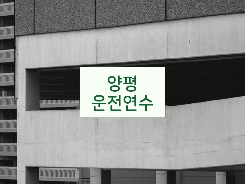 양평운전연수 후기
