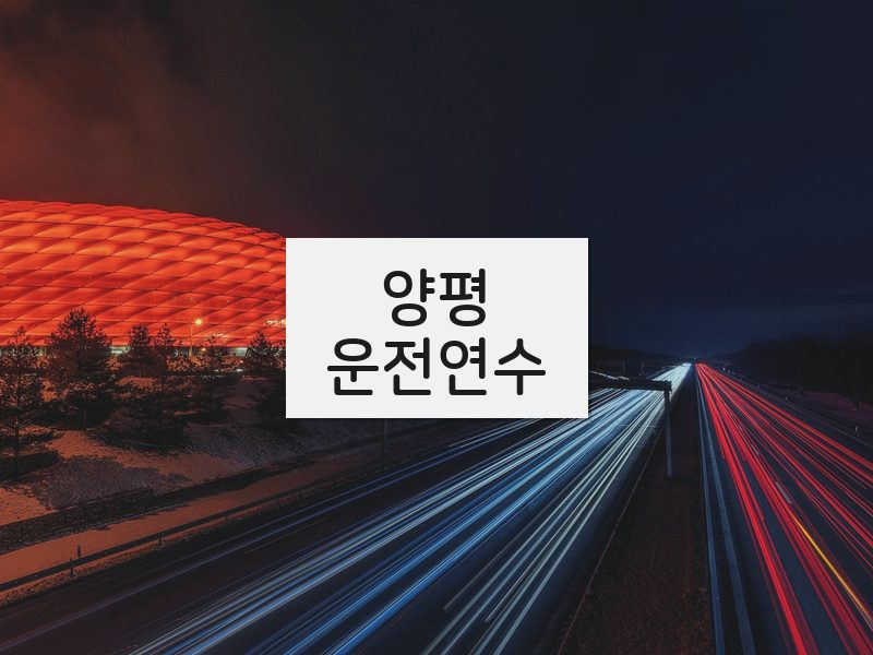 양평운전연수 후기