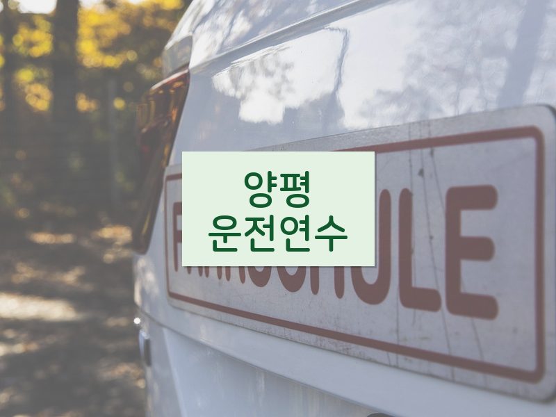 양평운전연수 후기