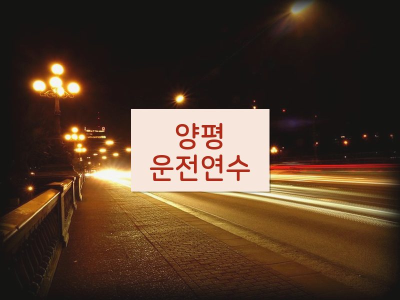 양평운전연수 후기