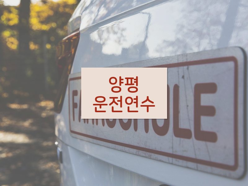 양평운전연수 후기
