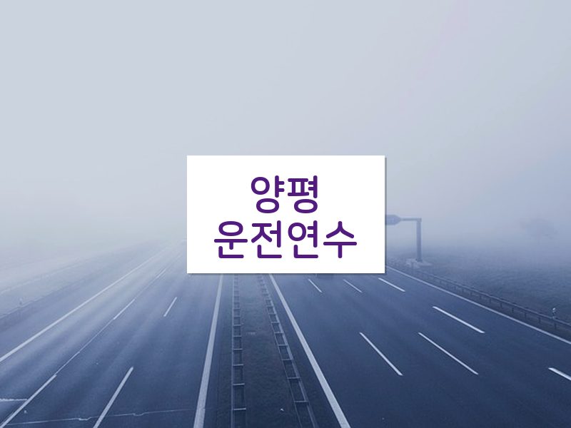 양평운전연수 후기