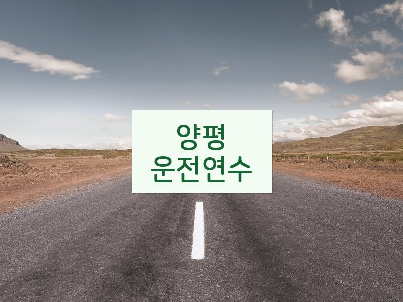 양평운전연수 후기