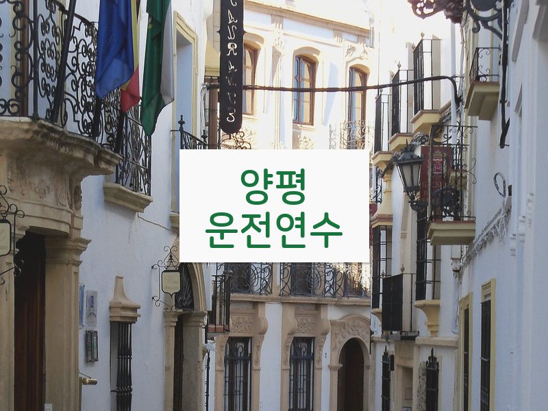 양평운전연수 후기