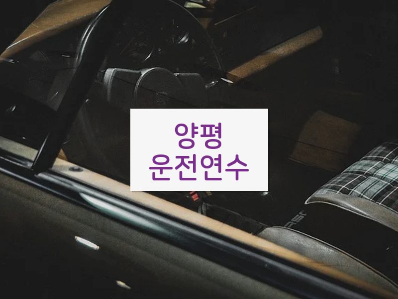 양평운전연수 후기
