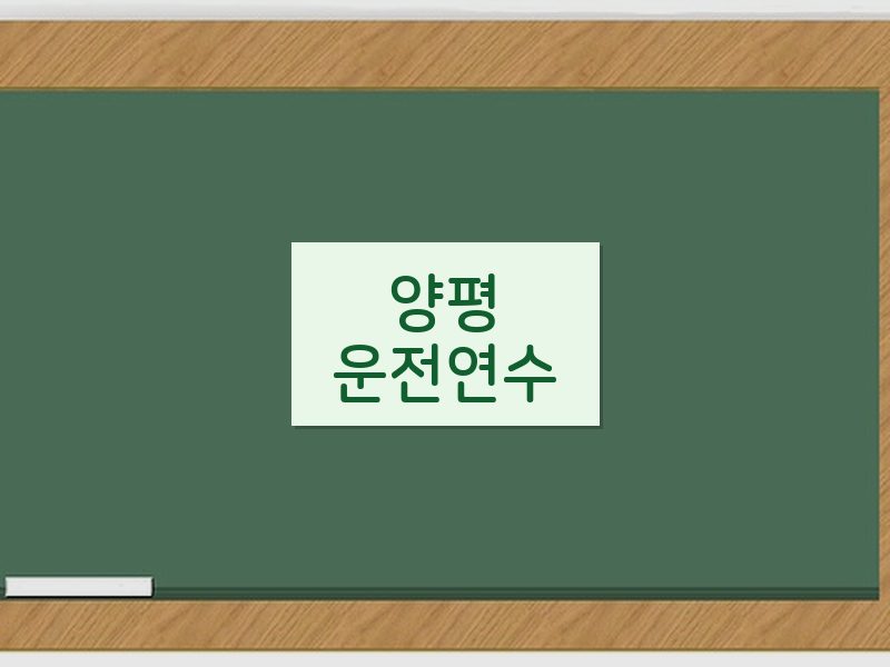 양평운전연수 후기
