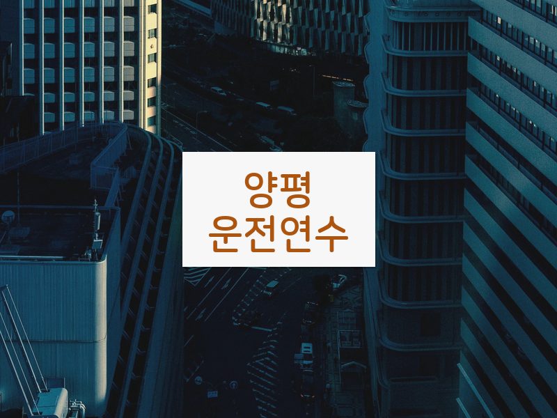 양평운전연수 후기