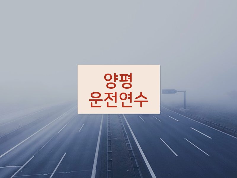 양평운전연수 후기