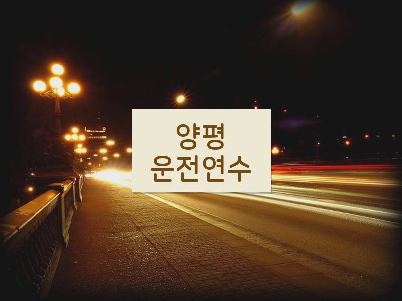 양평운전연수 후기