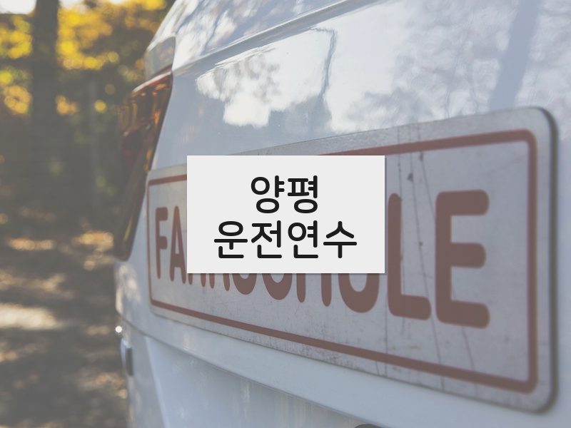 양평운전연수 후기