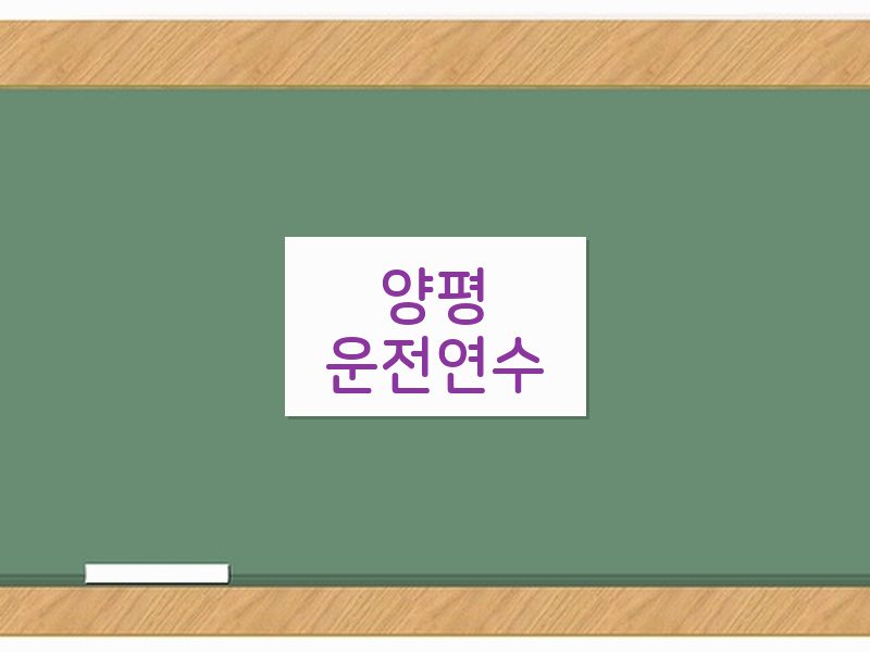 양평운전연수 후기