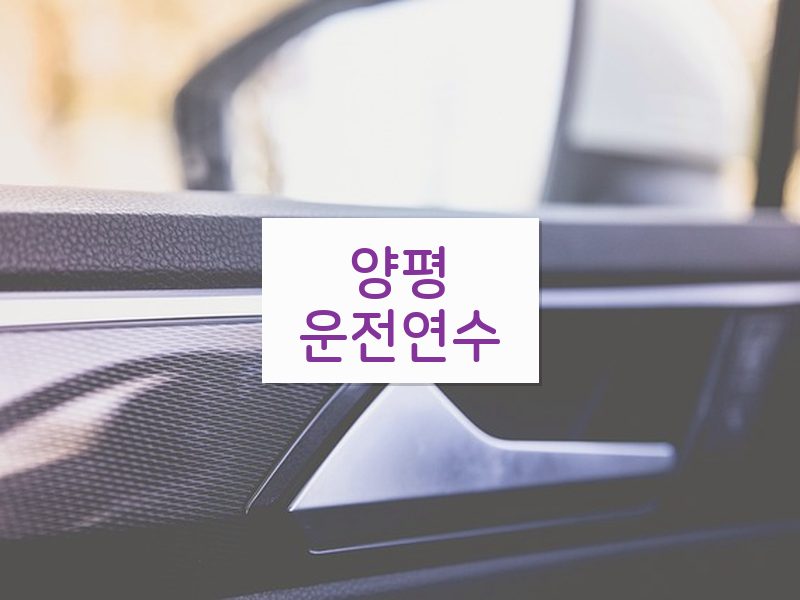 양평운전연수 후기