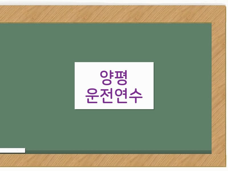 양평운전연수 후기