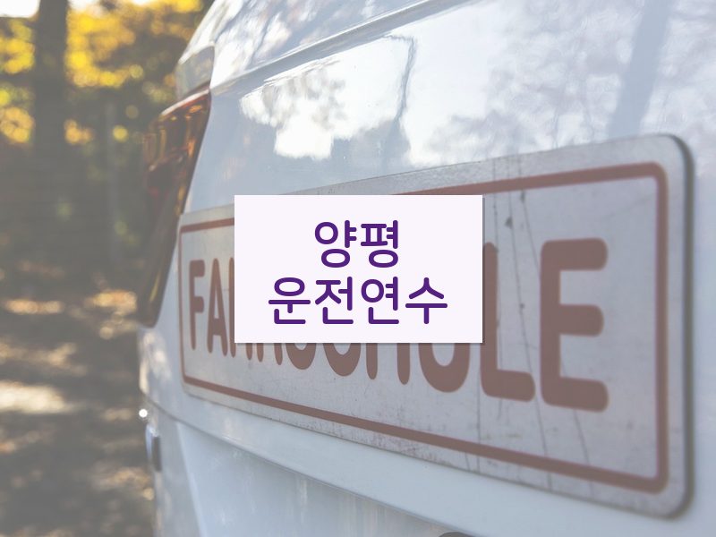 양평운전연수 후기