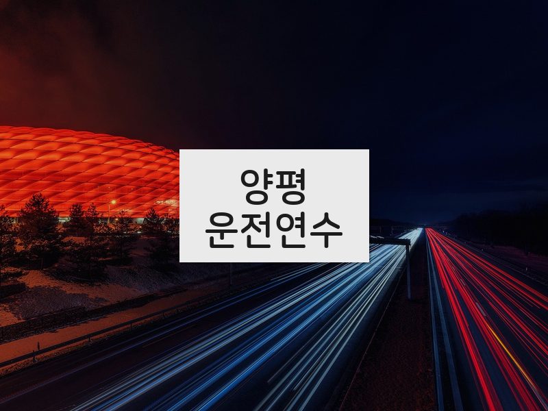 양평운전연수 후기