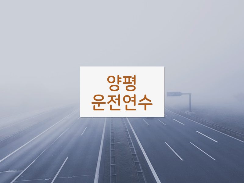 양평운전연수 후기