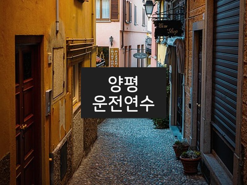 양평운전연수 후기