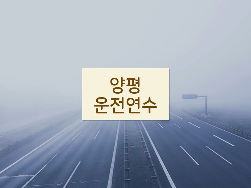 양평운전연수 후기