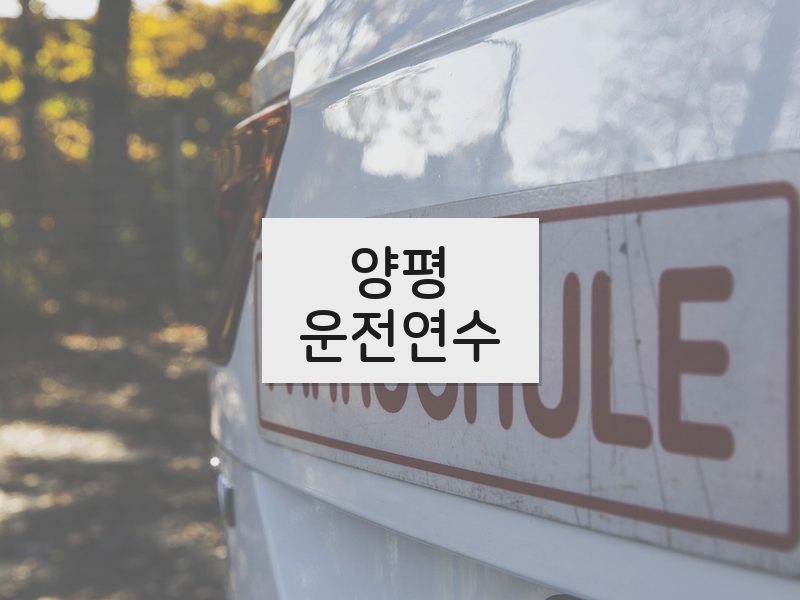양평운전연수 후기