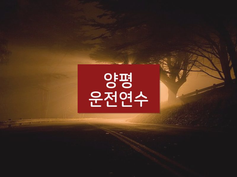양평운전연수 후기