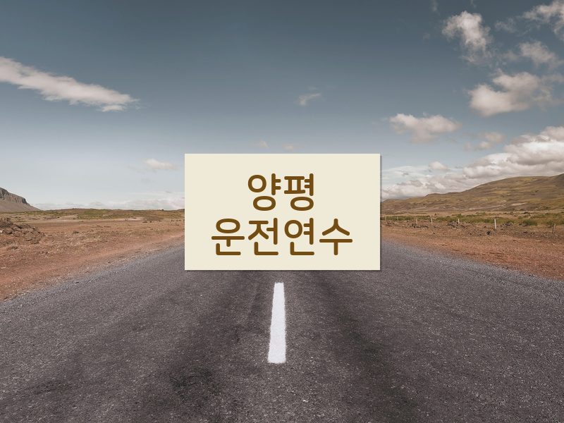 양평운전연수 후기