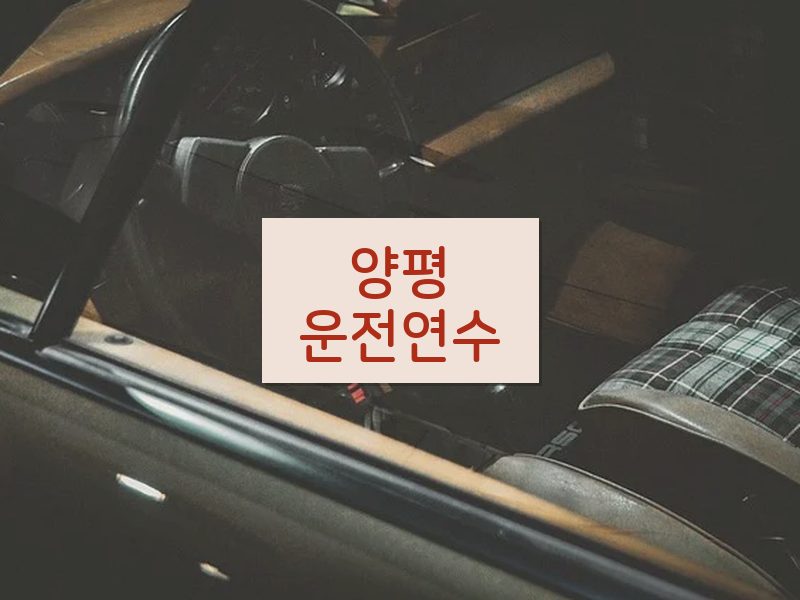 양평운전연수 후기
