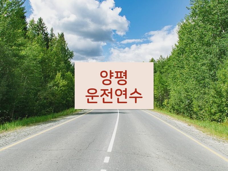 양평운전연수 후기