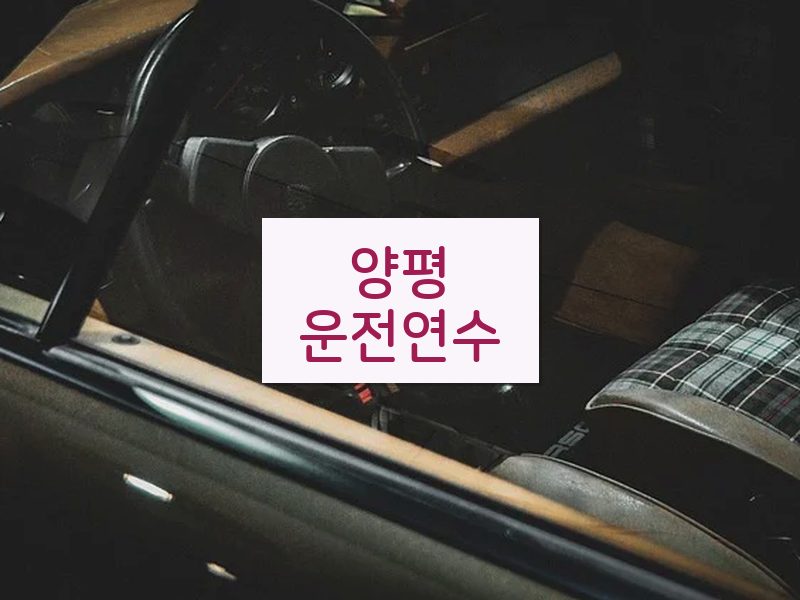 양평운전연수 후기
