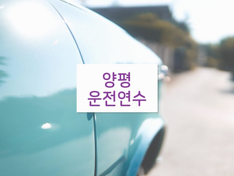 양평운전연수 후기