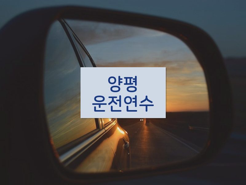 양평운전연수 후기