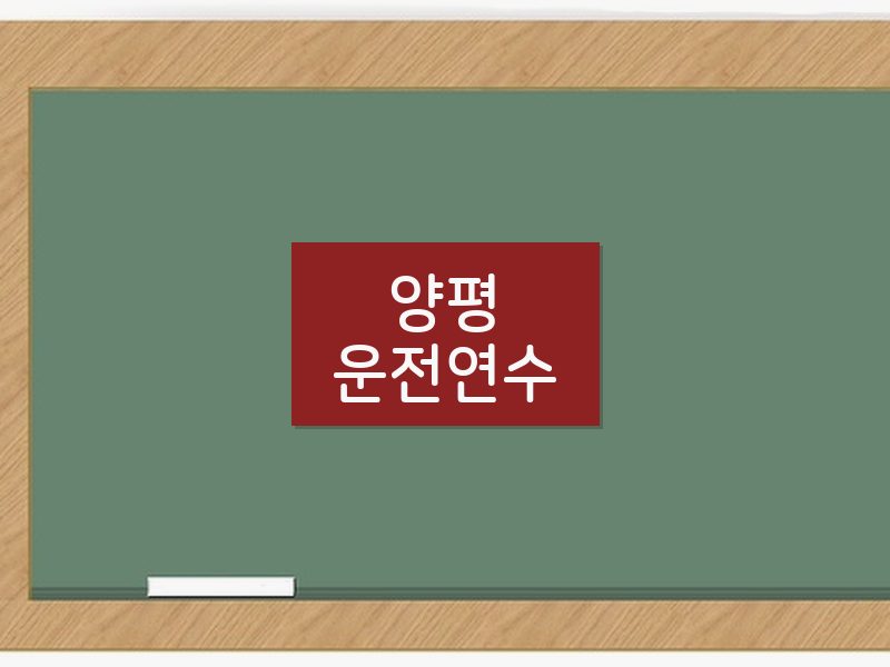 양평운전연수 후기