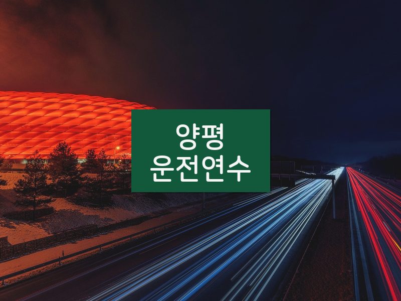 양평운전연수 후기