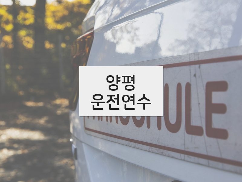 양평운전연수 후기