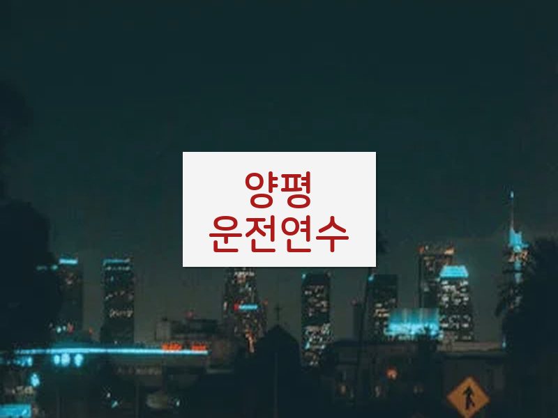 양평운전연수 후기