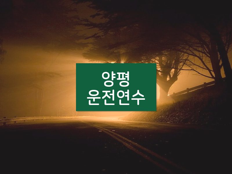 양평운전연수 후기