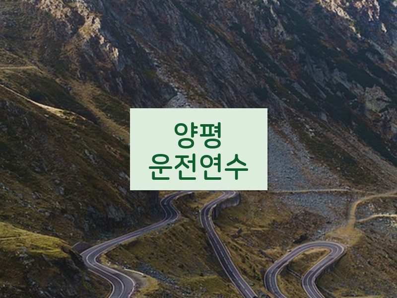 양평운전연수 후기